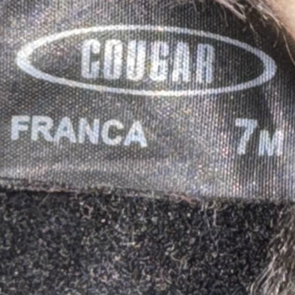 Cougar Winter Boots Women‎ 7M Taupe Suede Faux Fur Fold-Over Buckle Heel Franca - Picture 12 of 12